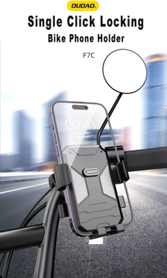 DUDAO Phone Holder for E-Bikes Scooty,& Cycle with 360° Rotating Handlebar Stand Bike Mobile Holder(Black)