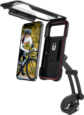 FwellT Waterproof Bike And Motorcycle Cell Phone Holder 360° Adjustable Rotation Bike Bike Mobile Holder(Black)