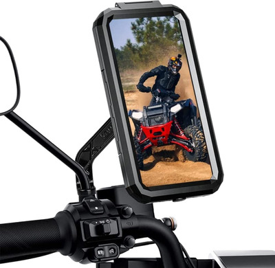 Yellowfin Waterproof 360° Rotation | Maps & GPS Navigation| Mirror stand | Scooter| Cycle| Bike Mobile Holder(Black)