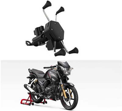 AYW Bike Mobile X-Grip Holder With Charger For TVS-Apache-RTR-180 Bike Mobile Holder(Black)