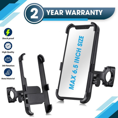 Autoladders Universal Full Cover Bike Mount Holder Version 2.2 Metal Body 360° Degree Bike Mobile Holder(Black)