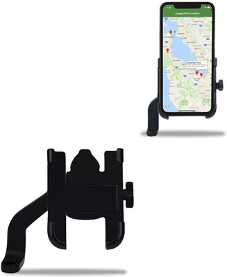 FABTEC Metal Build 360° Rotation Durable Phone Stand With Stable Grip Bike Mobile Holder(Black)