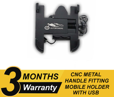 AutoPowerz HJG-CNC-USB Bike Mobile Holder(Black)
