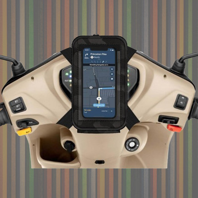 DARKWAVE Mobile Holder for Scooty Mobile Pouch for Scooter Bike Mobile Holder-83 Bike Mobile Holder(Grey)