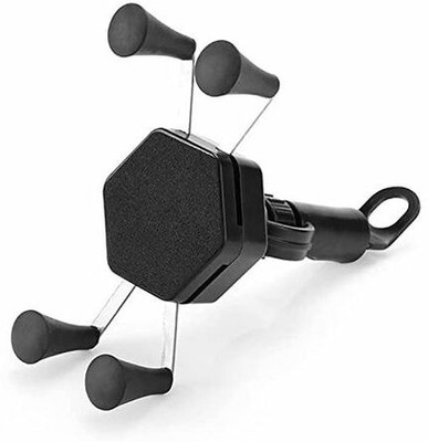 TECHGEAR BLACK X-Grip Universal Motorcycle 360 Degree Rotating Mount Bike Mobile Holder Mobile Holder