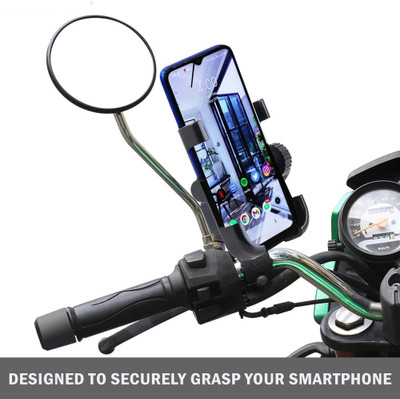CODOKI Mobile Holder for Hero,Bajaj,Honda,Royal Enfield,TVS,JAWA,KTM,Yamaha,Suzuki Bike Mobile Holder(Black)
