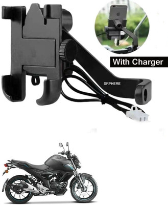 eXarioGadget Aluminum Alloy C2 Waterproof bike mobile holder With Charger For FZ S V3.0 FI Bike Mobile Holder(Black)