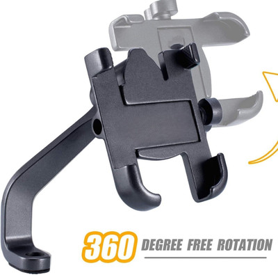 Takatak C-2 360° Aluminium Mobile Holder | Universal Motorcycle Mount for Handlebar Bike Mobile Holder(Black)