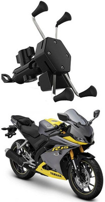 AYW Bike Mobile X-Grip Holder With Charger For Yamaha-R15-V4 Bike Mobile Holder(Black)