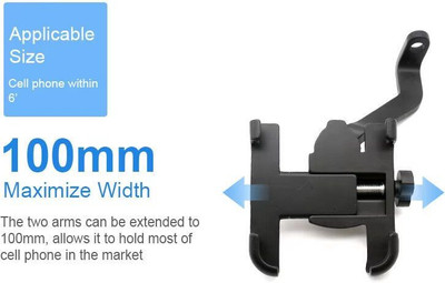 Rhtdm Universal Bike Mount Phone Holder Metal Body 360 Degree Rotating Bike Mobile Holder(Black)