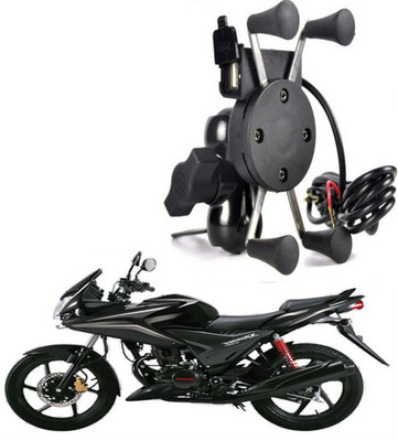 INGPRIDE X-Grip Mobile Phone Holder with USB Charger For Stunner Bike Mobile Holder(Black)