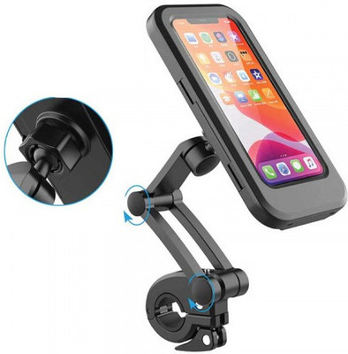RHONNIUM Motorcycle Phone Mount Bike Detachable Motorbike Phone Holder Bike Mobile Holder(Black)