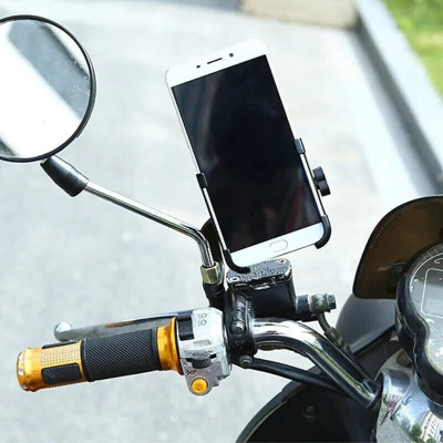GAURIENTERPRIES Scooty C 2 Mirror Bike Mobile Holder(Black)