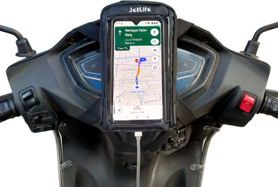 JETLIFE Mobile Holder Pouch Cover for Scooty Moped EVs X1 Standard Bike Mobile Holder(Black)