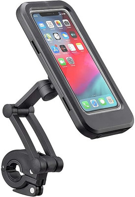 shukan enterprise Universal Motorcycle Mobile Holder with Waterproof Phone Case – 360° Rotation Bike Mobile Holder(Black)