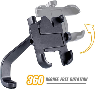 GAURIENTERPRIES Metal 360 Dgree Wiress C 2 Bike Mobile Holder(Black)