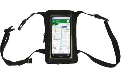 FwellT Stand Waterproof Pouch Bag for Scooty/Scooter All Mobiles UP to 7Inches GPS Bike Mobile Holder(Black)