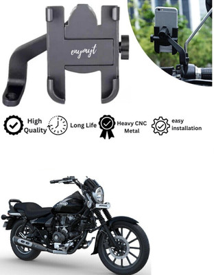Hench Universal Bike Holder Verson 2.0 Metal Body 360 Rotating Mirror for Motorcycle Bike Mobile Holder(Black)