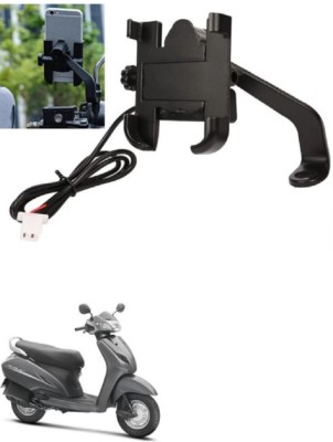 Naveeneha USB Charging port Bike Mobile Holder(Black)