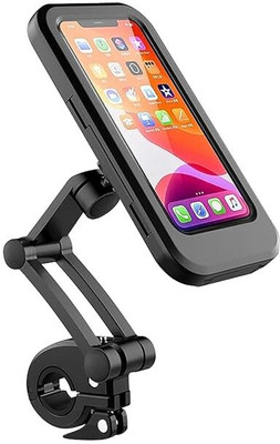 DKBENTERPRISE djustable Bicycle Phone Holder Support Dual Tech Bike Mobile Holder(Black)