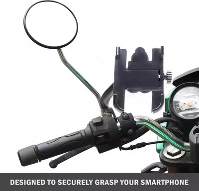 Point Zero Universal Shock Resistance Bike Phone Mount Mobile Cell Phone 360 Degree Holder Bike Mobile Holder(Black)