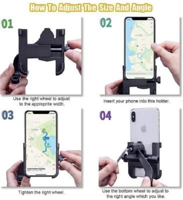 AUTODAZZ Handle Fitting C2 Without Charging Bike Mobile Holder(Black)