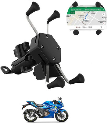 MATIES Bike Mobile X-Grip Holder with Waterproof Charger For LancerMitsubishi2002 Bike Mobile Holder(Black)