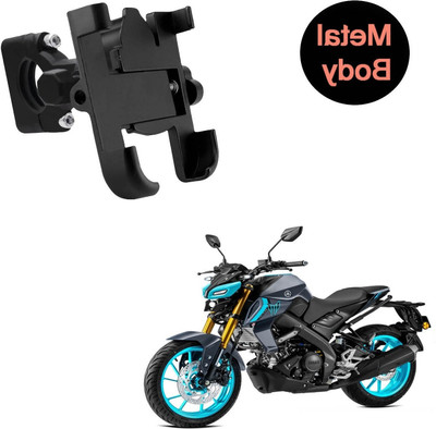 GOSHIV 360 Degree Metal Body Universal Mobile Holder for MT15 ( BS4 + BS6 ) Bike Mobile Holder(Black)