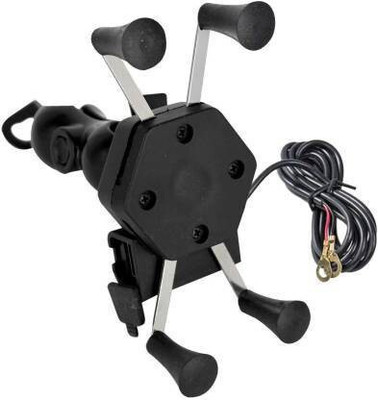 Delhismart Motorcycle Phone Holder with Fast Charging Bike Mobile Holder(Black)