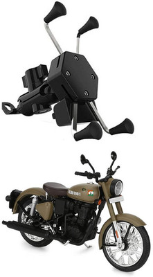 MATIES Bike Mobile X-Grip Holder With Charger For Royal-Enfield-Classic-350 Bike Mobile Holder(Black)