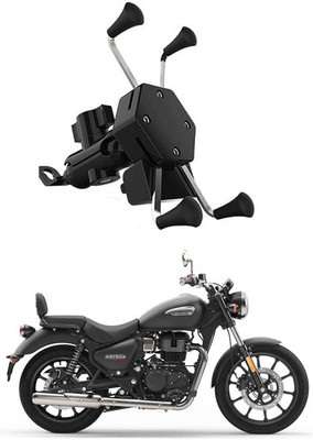 AYW Bike Mobile X-Grip Holder With Charger For Royal-Enfield-Meteor-350 Bike Mobile Holder(Black)