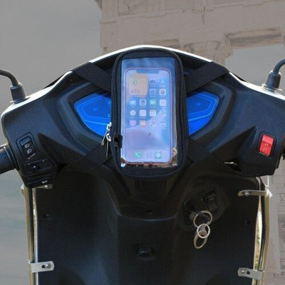 Hamza Store Universal Water Resisant Mobile Holder / Pouch-Bag for All Scooter Scooty Bike Bike Mobile Holder(Black)