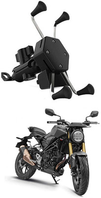 AYW Bike Mobile X-Grip Holder With Charger For Honda-CB300-R Bike Mobile Holder(Black)