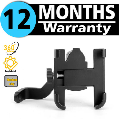 Atoray Rear View Mirror Mount Mobile Phone Holder Solid Aluminium Cell Phone Bike Mobile Holder(Black)