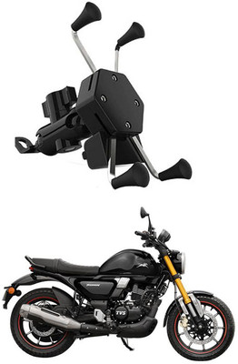MATIES Waterproof & Premium Bike Mobile X-Grip Holder With Charger For TVS-Ronin Bike Mobile Holder(Black)