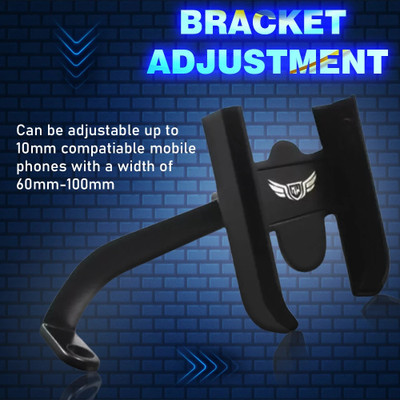 ASRYD Universal Mount Holder Version 2.0 Metal Body 360 Degree Without Charger Bike Mobile Holder(Black)