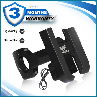 Flipkart SmartBuy Universal Bike Mount Holder Metal Body 360Degree Rotating Handlebar with Charger Bike Mobile Holder(Black)