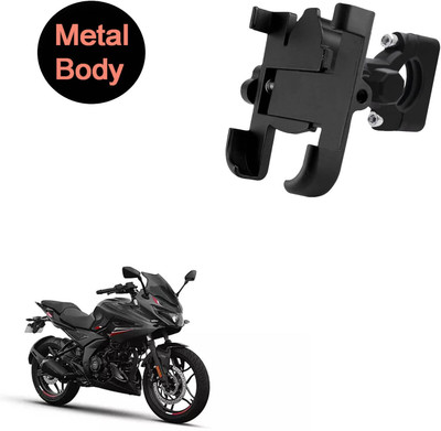 Vagary 360 Degree Metal Body Universal Mobile Holder for Bajaj Pulsar F250 Bike Mobile Holder(Black)