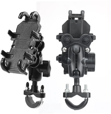 ASRYD Motorcycle/Bike Handle Fit Mobile Holder Spider ABS Plastic Heavy Quality Bike Mobile Holder(Black)