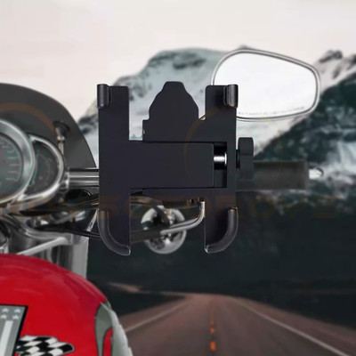 Zonkar Universal Bike Mount Holder Metal Body 360 Degree Rotating Handlebar Bike Mobile Holder(Black)