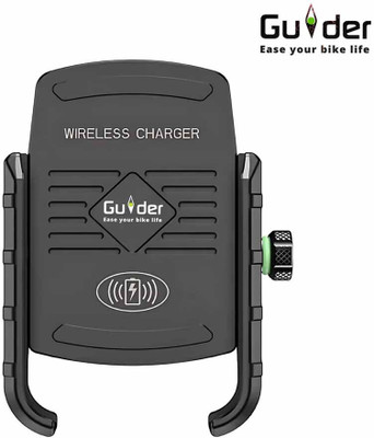 SHOWRIDE Bike Mobile Holder Mount with Fast 15W Wireless & USB-C Input/Output Charger Bike Mobile Holder(Black)