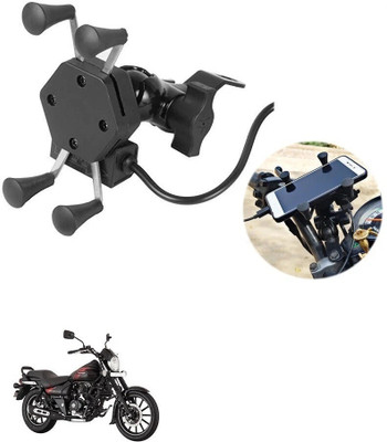 Delhismart Motorcycle Phone Holder with Fast Charging Bike Mobile Holder(Black)