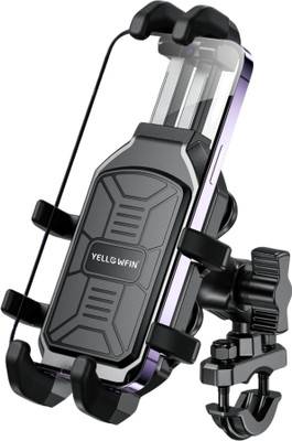 Yellowfin Claw Grip Motorcycle Mobile Holder with Vibration Damper & Action Camera Mount Bike Mobile Holder(Black)