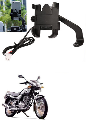 Znee Smart Aluminum bike mobile holder With Charger For Fiero F2 Bike Mobile Holder(Black)