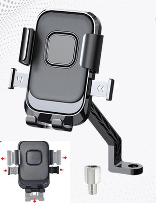 Huntindia Motorcycle Mobile Bike Holder Stand XY-089 Smart auto-locking Secure Grip Stand Bike Mobile Holder(Black)