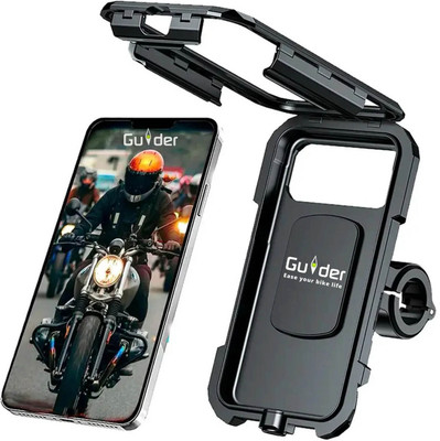 Guider Waterproof Mobile Holder for Mountain Bike, Scooter, Ebike 360° Rotation Bike Mobile Holder(Black)