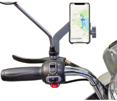 thriftkart Universal Handlebar Bike Mount Holder Metal 360 Rotating Mirror Cradle Stand Bike Mobile Holder(Black)