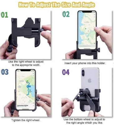 GAURIENTERPRIES Handle Fitting C2 Without Charging Bike Mobile Holder(Black)