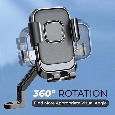 RZON 360°Adjustable Bike Phone Holder without Charger Bike Mobile Holder(Black)