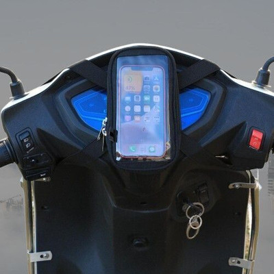Hamza Store Universal Water Resisant Mobile Holder / Pouch-Bag for All Scooter Scooty Bike Bike Mobile Holder(Grey)